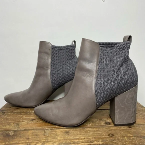 Cole Haan Aylin Grey Textured Leather Ankle Booties - Picture 3 of 9